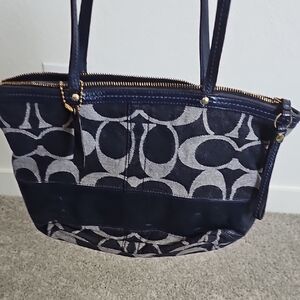 Navy Blue Designer Tote Bag